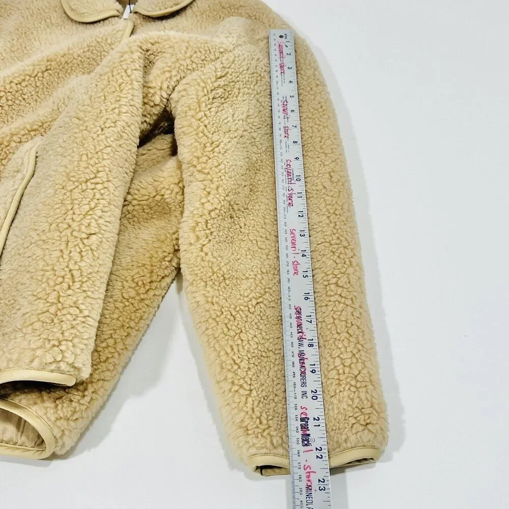 Burberry Kettlewell Size 8 Wool Cashmere Honey Teddy Fleece Jacket NWT $1,790